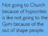 Not going to church due to…