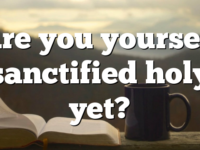 Are you yourself sanctified holy yet?