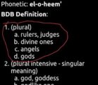 Elohim is plural but has absolutely nothing to do with…