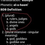 Elohim is plural but has absolutely nothing to do with…