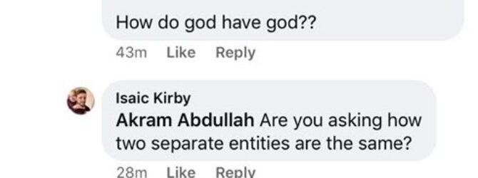 Ever have a Muslim question you on the trinity, and…