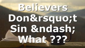 Believers Don’t Sin – What ???