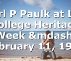 Earl P  Paulk at Lee College Heritage Week — February 11, 1977