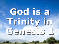 God is a Trinity in Genesis 1