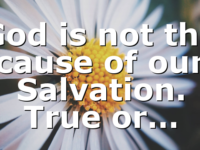 God is not the cause of our Salvation. True or…