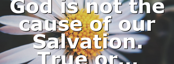 God is not the cause of our Salvation. True or…