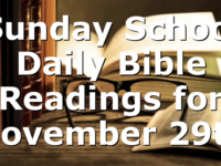 Sunday School Daily Bible Readings for November 29th