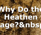 Why Do the Heathen Rage? 
