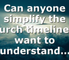 Can anyone simplify the church timeline? I want to understand…