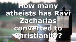 How many atheists has Ravi Zacharias converted to Christianity?