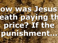 How was Jesus’s death paying the price? If the punishment…