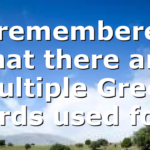 I remembered that there are multiple Greek words used for…