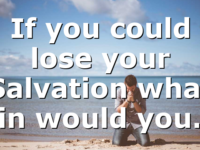 If you could lose your Salvation what sin would you…