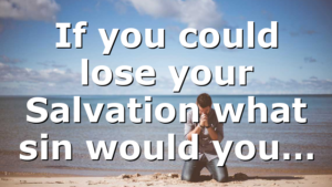 If you could lose your Salvation what sin would you…