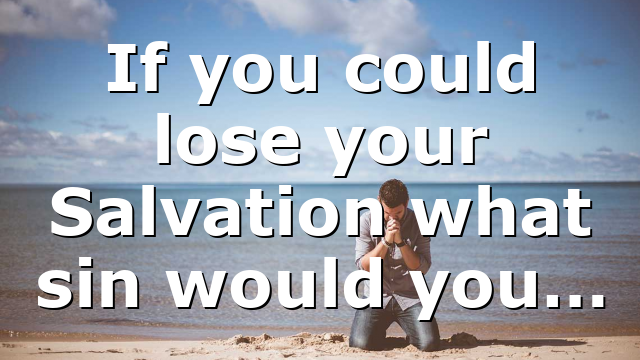 If you could lose your Salvation what sin would you…