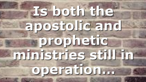 Is both the apostolic and prophetic ministries still in operation…