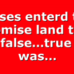 Moses enterd the promise land true or false…true he was…