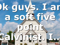 Ok guys. I am a soft five point Calvinist. I…