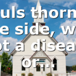 Pauls thorn in the side, was not a disease or…