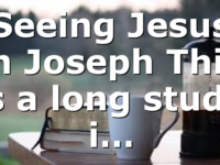 Seeing Jesus in Joseph This is a long study i…