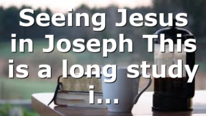 Seeing Jesus in Joseph This is a long study i…