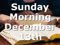 Sunday Morning December 13th