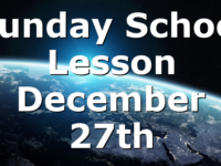 Sunday School Lesson December 27th