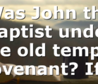 Was John the Baptist under the old temple covenant? If…