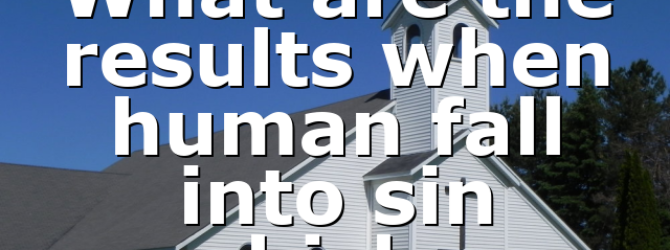What are the results when human fall into sin which…