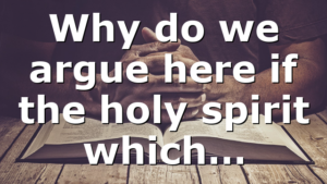 Why do we argue here if the holy spirit which…