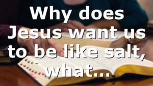 Why does Jesus want us to be like salt, what…