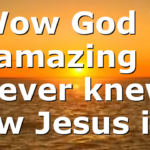 Wow God is amazing i never knew how Jesus is…