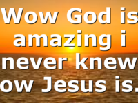 Wow God is amazing i never knew how Jesus is…