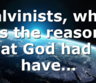 Calvinists, what is the reason that God had to have…