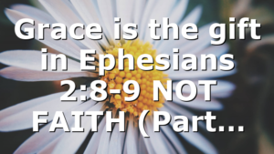 Grace is the gift in Ephesians 2:8-9 NOT FAITH (Part…
