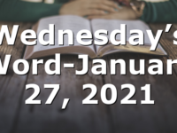 Wednesday’s Word-January 27, 2021