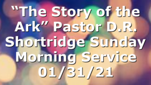 “The Story of the Ark”  Pastor D.R. Shortridge Sunday Morning Service 01/31/21