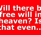 Will there be free will in heaven? Is that even…