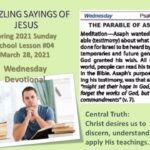 Sunday School Daily Bible Readings Sunday March 28th