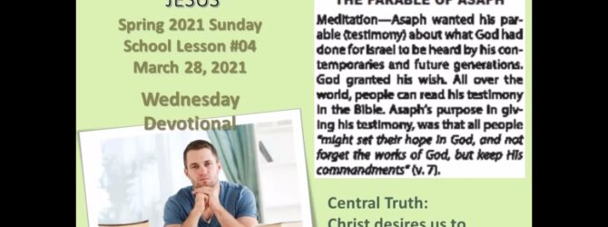 Sunday School Daily Bible Readings Sunday March 28th