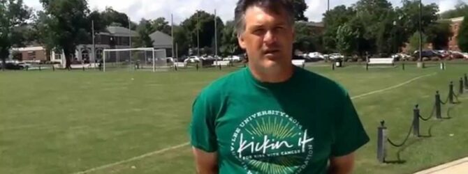 Lee U women’s  soccer coach Matt Yelton talks about “Kickin’ It for Kids with Cancer”